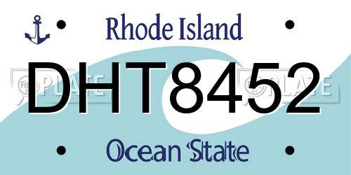 DHT8452 Rhode Island License Plate