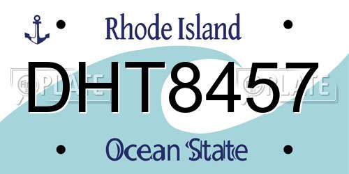 DHT8457 Rhode Island License Plate