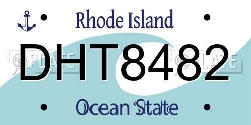 DHT8482 Rhode Island License Plate