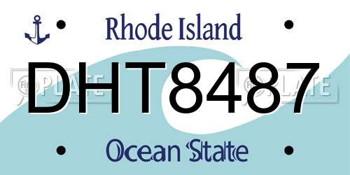 DHT8487 Rhode Island License Plate