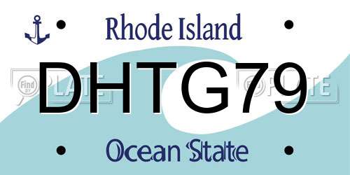 DHTG79 Rhode Island License Plate