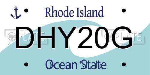 DHY20G Rhode Island License Plate