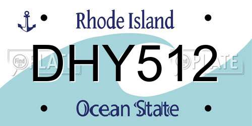 DHY512 Rhode Island License Plate