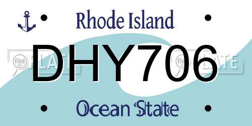 DHY706 Rhode Island License Plate