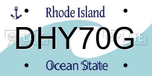 DHY70G Rhode Island License Plate