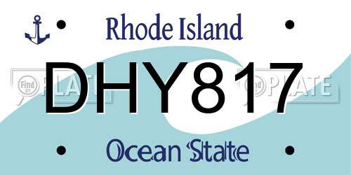 DHY817 Rhode Island License Plate