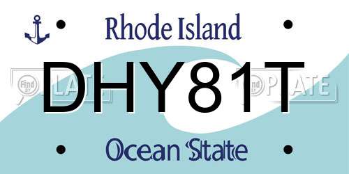 DHY81T Rhode Island License Plate