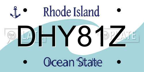 DHY81Z Rhode Island License Plate