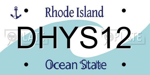 DHYS12 Rhode Island License Plate