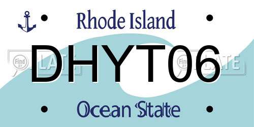DHYT06 Rhode Island License Plate