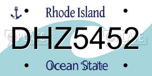 DHZ5452 Rhode Island License Plate