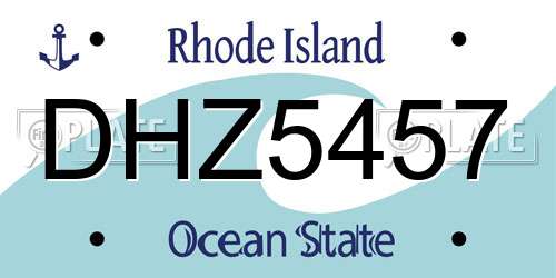 DHZ5457 Rhode Island License Plate