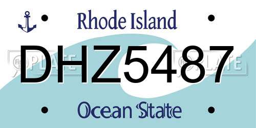DHZ5487 Rhode Island License Plate