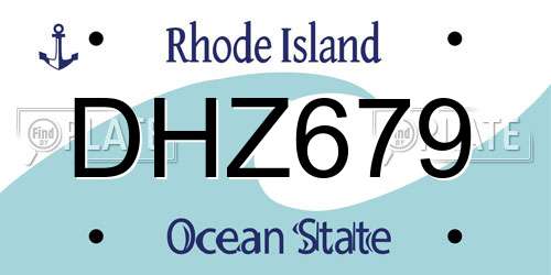 DHZ679 Rhode Island License Plate