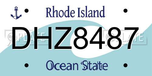DHZ8487 Rhode Island License Plate