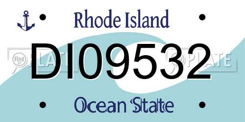 DI09532 Rhode Island License Plate