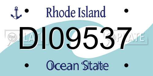 DI09537 Rhode Island License Plate