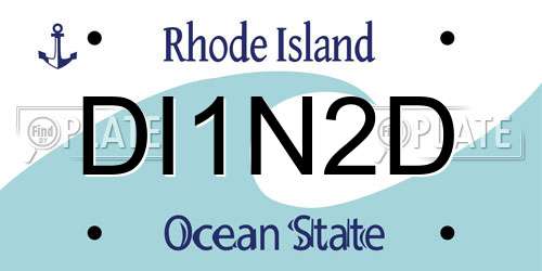 DI1N2D Rhode Island License Plate