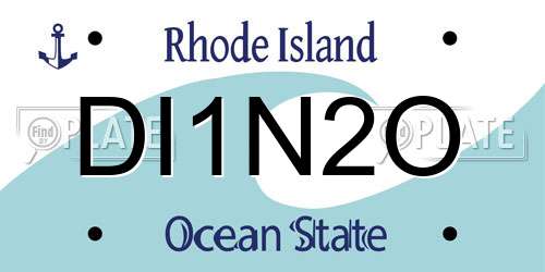 DI1N2O Rhode Island License Plate