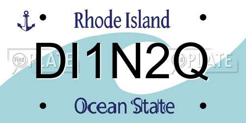 DI1N2Q Rhode Island License Plate