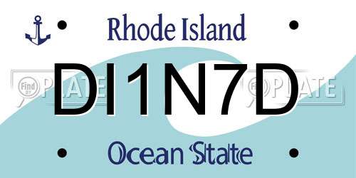 DI1N7D Rhode Island License Plate