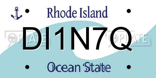 DI1N7Q Rhode Island License Plate