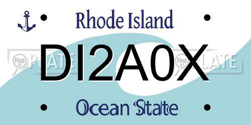 DI2A0X Rhode Island License Plate