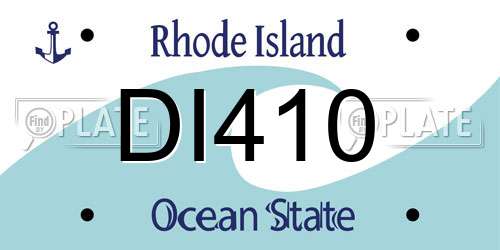 DI410 Rhode Island License Plate