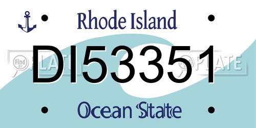 DI53351 Rhode Island License Plate