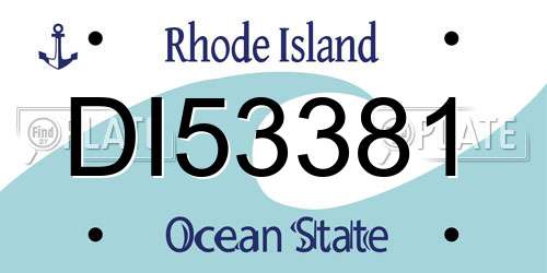 DI53381 Rhode Island License Plate