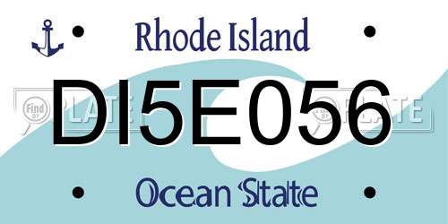 DI5E056 Rhode Island License Plate