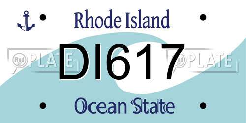 DI617 Rhode Island License Plate