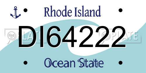 DI64222 Rhode Island License Plate