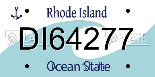 DI64277 Rhode Island License Plate