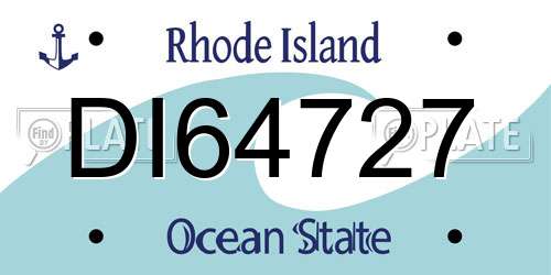 DI64727 Rhode Island License Plate