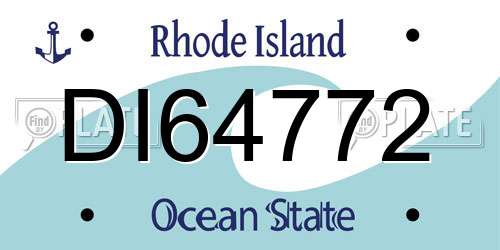 DI64772 Rhode Island License Plate