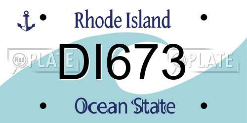 DI673 Rhode Island License Plate