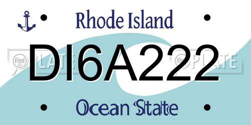DI6A222 Rhode Island License Plate