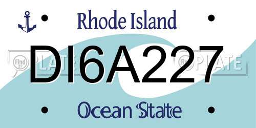 DI6A227 Rhode Island License Plate