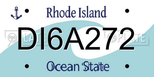 DI6A272 Rhode Island License Plate