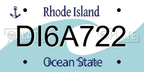 DI6A722 Rhode Island License Plate