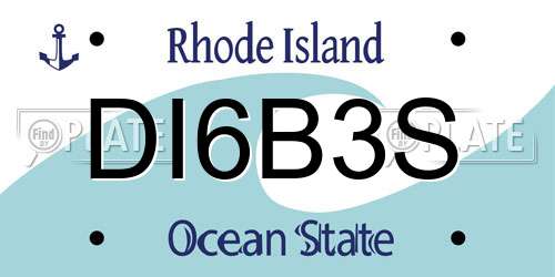 DI6B3S Rhode Island License Plate