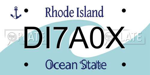 DI7A0X Rhode Island License Plate