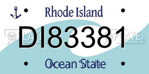DI83381 Rhode Island License Plate