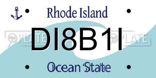 DI8B1I Rhode Island License Plate