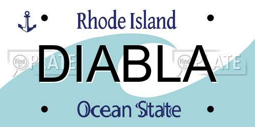 DIABLA Rhode Island License Plate