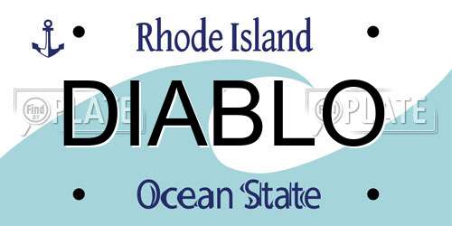 DIABLO Rhode Island License Plate