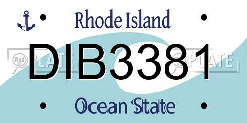 DIB3381 Rhode Island License Plate