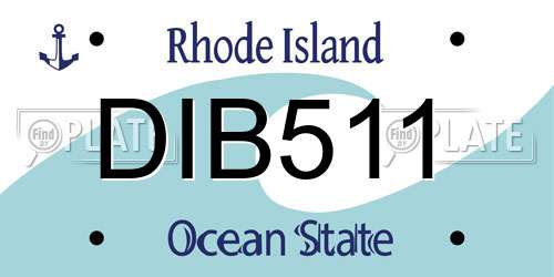 DIB511 Rhode Island License Plate