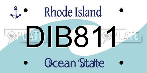 DIB811 Rhode Island License Plate